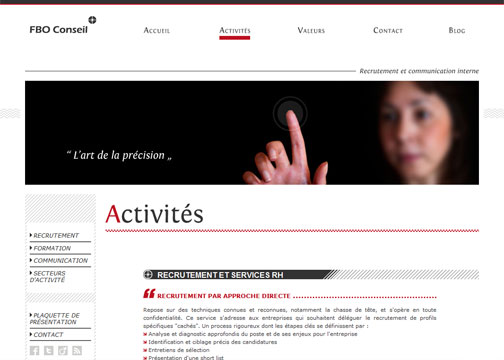 design du site de recrutement FBO conseil